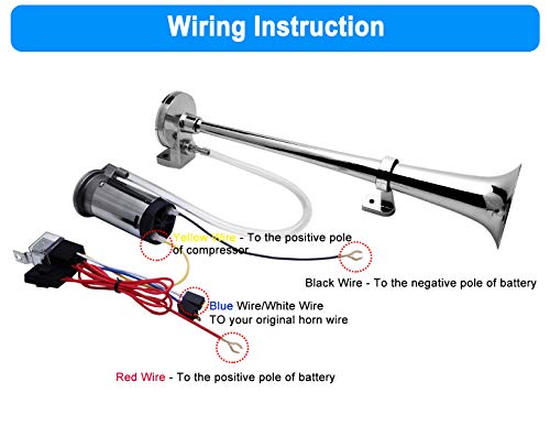 150DB Super Loud Train Horns Kit w/ 120 PSI Air Compressor for Truck, Car & Boats
