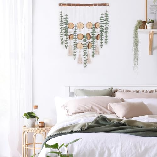 Bathroom Decor Artificial Eucalyptus Hanging Wall Decor - 22.7'' Fake Eucalyptus Greenery Leaves Stems Wall