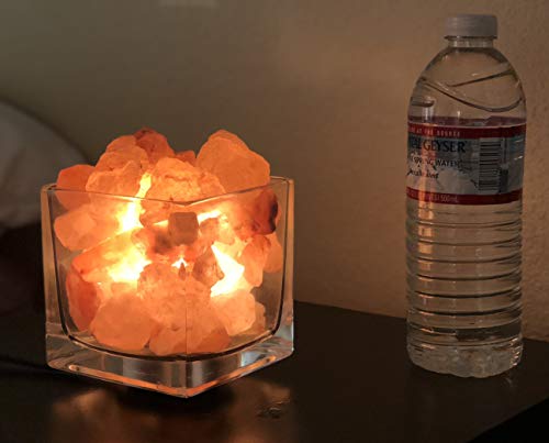 Himalayan Salt Lamp with Dimmer Cord, Original Salt Crystals in A Handcrafted Artisan Bowl