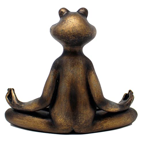 6" H Resin Meditating Yoga Frog Statue Figurine Home Decoration