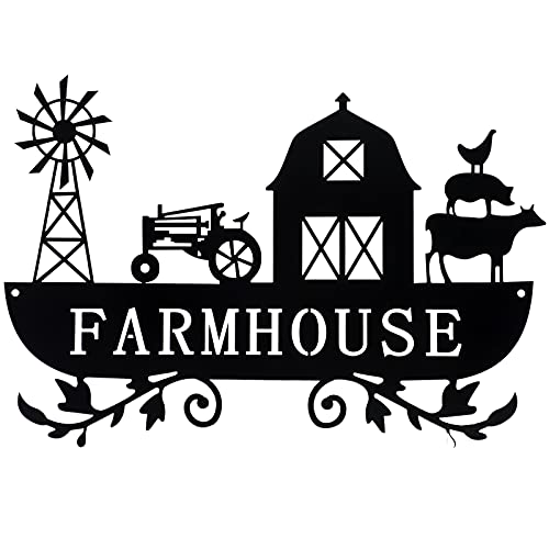 Metal Farmhouse Rustic Farm Sign for Home Decor- Black