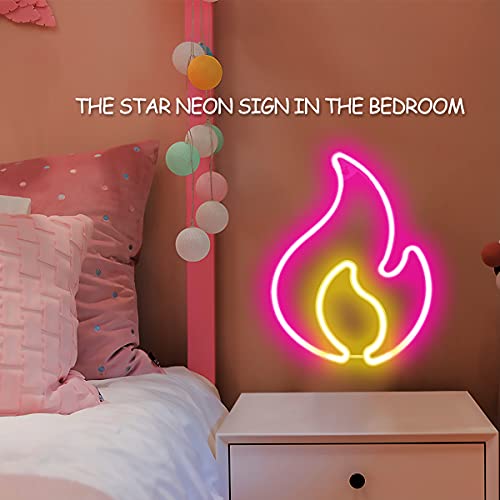 Flame Neon Sign for Bedroom Wall Decoation