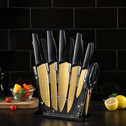 Home Hero - Kitchen Knives - Chef Knife Set w/ Block - Stainless