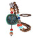 Vintage Long Turquoise Wood Beads Necklace for Women