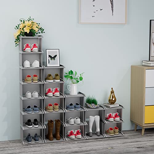 8 Tiers DIY Narrow Stackable Free Standing Shoe Rack