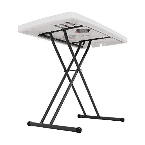 Adjustable Folding Laptop Table TV Tray, 30 inch, White