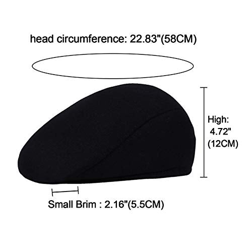 Thick Warm  Woolen Beret for Men Solid Color Fold-Down Ear Protection Irish Duckbill Caps