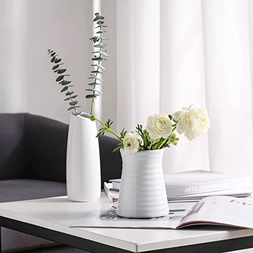 White Ceramic Vase Set of 3 Home Decorations