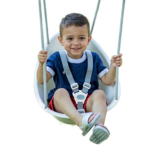 Your Child's First Swing w/ Blister Free Rope & 3-Point Safety Harness