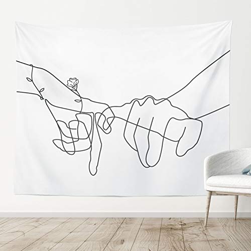 Black & White Pinky Promise Tapestry