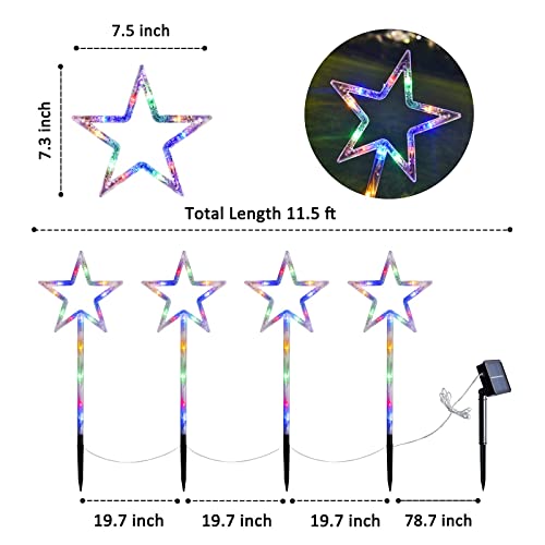 Set of 4 Christmas Pathway Lights- Solar Powered Pre-lit 40 LEDs