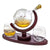 Whiskey Decanter Globe Set w/ 2 Etched Globe Whisky Glasses  - 850ml