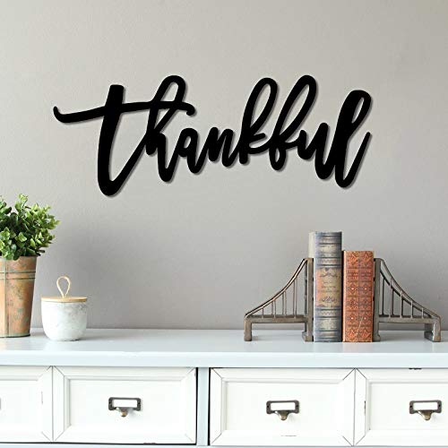 Home Metal Cutout-Thankful Wall Sign-3D Word Art Home Accent