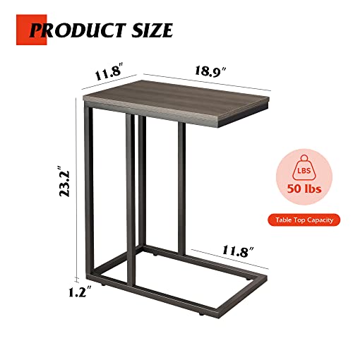 C Shaped End Table for Sofa Couch & Bed