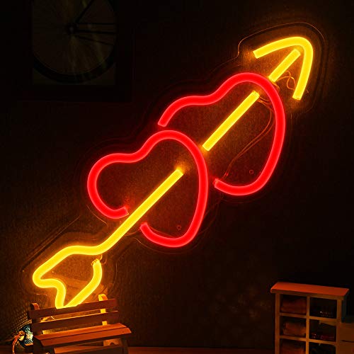 15.9' Neon Heart Light Sign, Wall Decoration Powered by USB