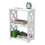 White -3-Tiers Narrow End Table w/ Storage Shelf