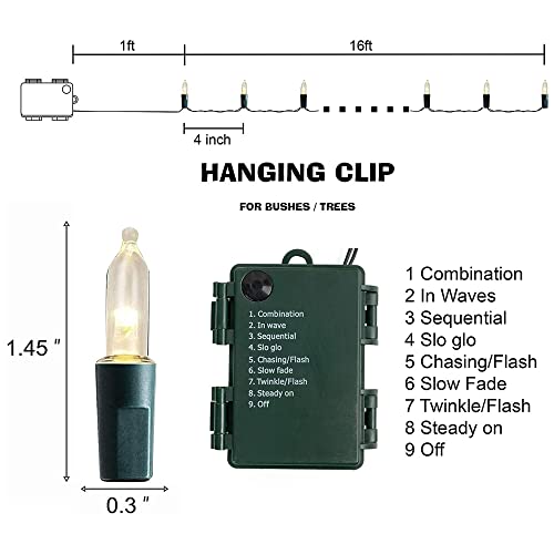 50 LED Battery Operated 16ft Christmas Lights Decoration