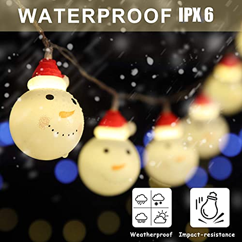 LED Christmas String Lights, Waterproof Battery Operated w/ 8 Flashing Modes