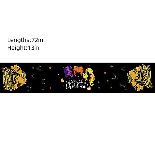 Halloween Table Runner, Hocus Pocus Burlap Halloween Runners Holiday Home Kitchen Dining Table