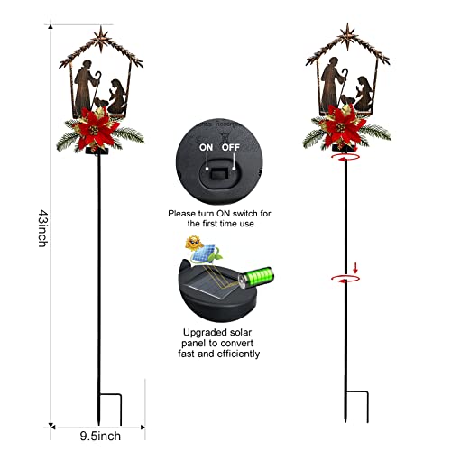 Nativity Scene Solar Outdoor Yard Stakes Christmas Decoration
