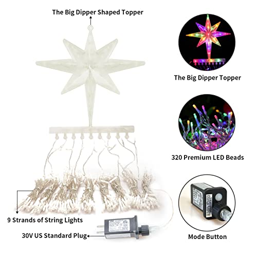 320 LEDs Christmas Decorations Star String Lights