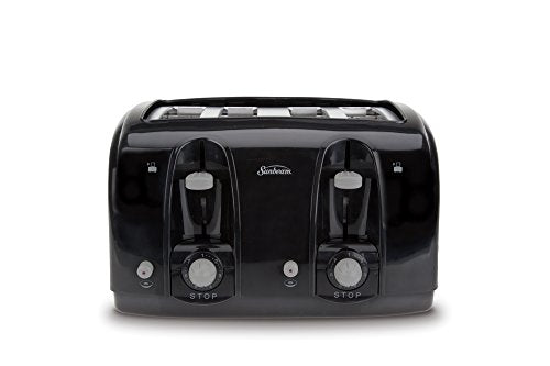 Wide Slot 4-Slice Toaster, Black