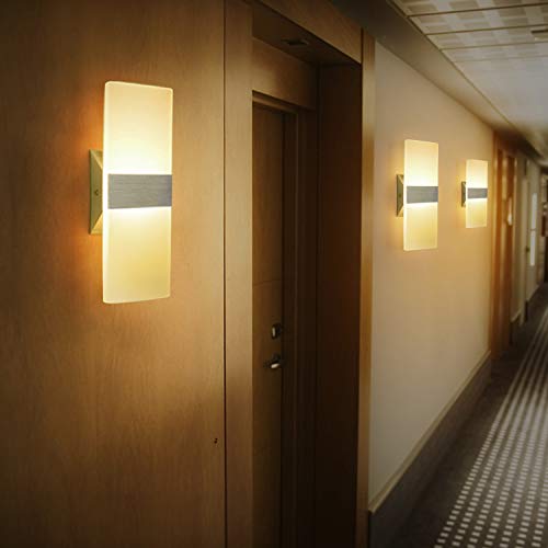 Modern Wall Sconce 12W, Set of 2 LED Wall Lamp