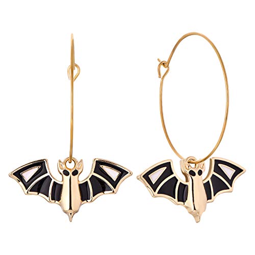 Bat Dangle Hoop Earrings Gold Plated Jewelry for Women