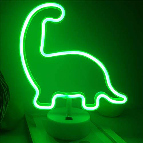 Neon Night Light Dinosaur Shaped w/ Green Lamp USB & Battery Powered