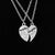 2 Pieces Silver Pendants Necklace Heart Mother& Daughter