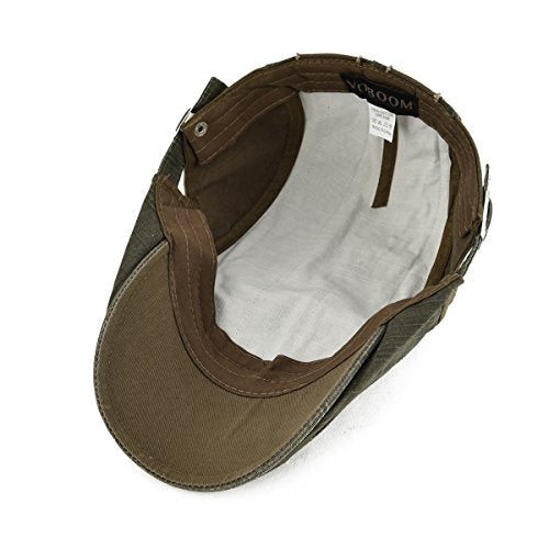 100% Cotton Distressed Ivy Caps Newsboy Cabbie Gatsby Hats for Men