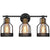 3-Light Farmhouse Bathroom Vanity Light Fixtures, Industrial Black & Gold E26 Socket