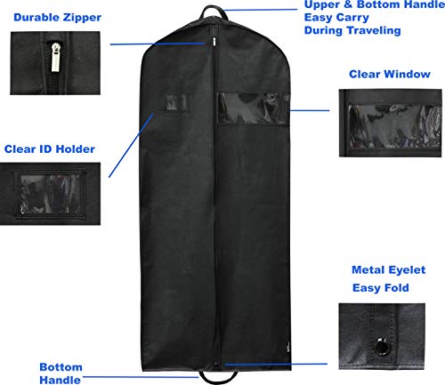 Heavy Duty Garment Bag w/Pocket for Dresses, Coats