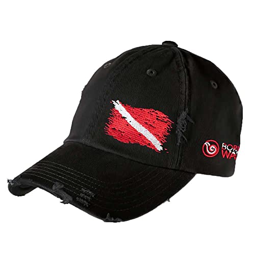 Scuba Dive Flag Distressed : Mens Adjustable Hat