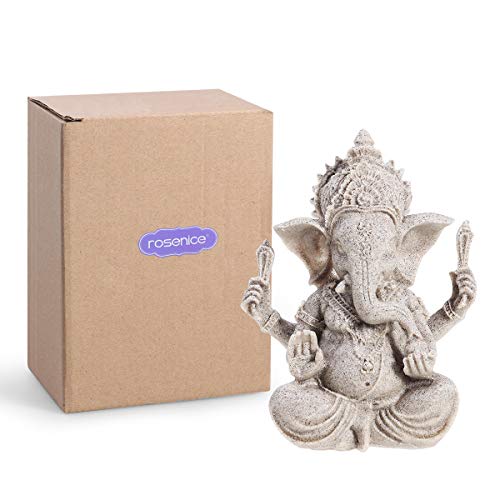 Elephant Statue Sculpture Sandstone Ganesha Buddha Handmade Figurine