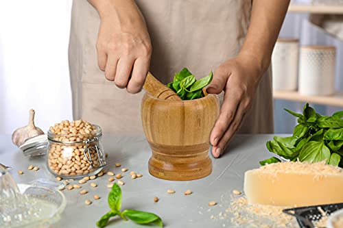 4 inch Bamboo Wooden Mortar and Pestle Set