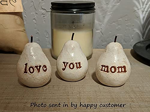 White Love You Mom Pears for Mothers Day/Birthday Gift