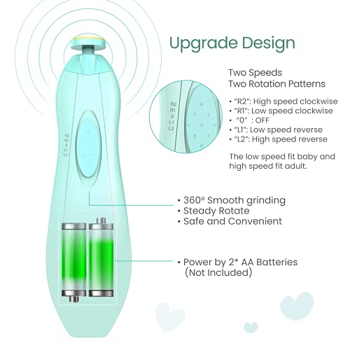 Electric Baby Nail Filer & Baby Nail Clippers w/ Light Set