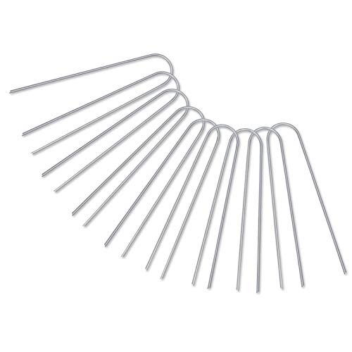 100 Packs Heavy Duty 11 Gauge Galvanized Steel Garden Stakes Staples