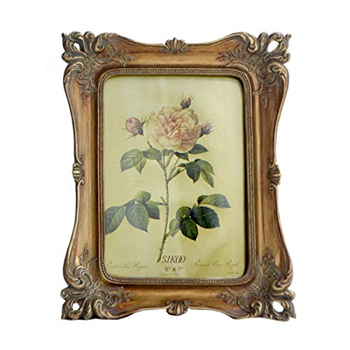 Vintage Picture Frame Antique Ornate Photo Frame Tabletop or Wall Hanging (5x7)