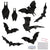 24pcs Halloween Black Large Hanging Bat Decoration Stickers for Halloween Party