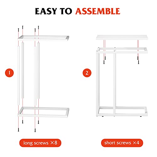 C Shaped End Table for Sofa Couch & Bed