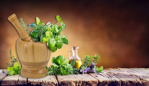 4 inch Bamboo Wooden Mortar and Pestle Set