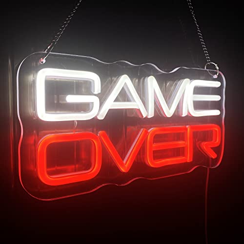 Game Over Neon Lights Signs for Game Wall Decroation