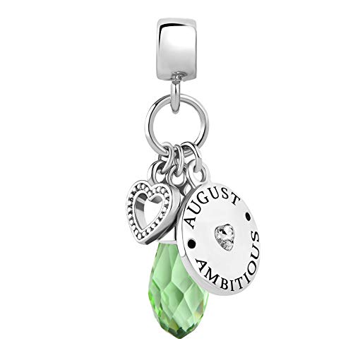 Jewelry Birthday Heart Love Simulated Birthstone Charms for Bracelets