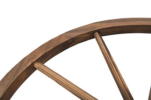 3.3ft Wooden Garden Bridge Arc Footbridge w/ Half-Wheel Style Railings