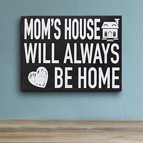 Mom's House Will Always Be Home, 8x16" Wood Decor Sign Gift for Mothers Day