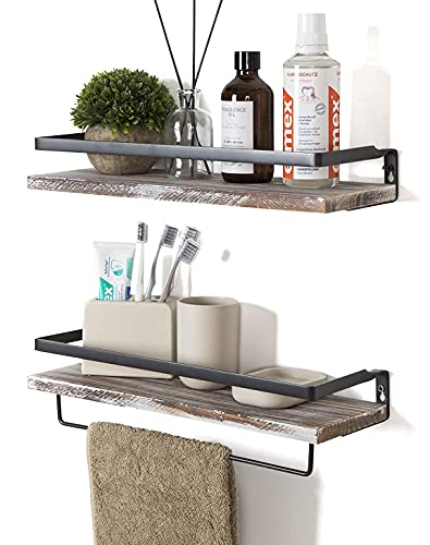 Set of 2 -Floating Storage Shelves Wall Mounted