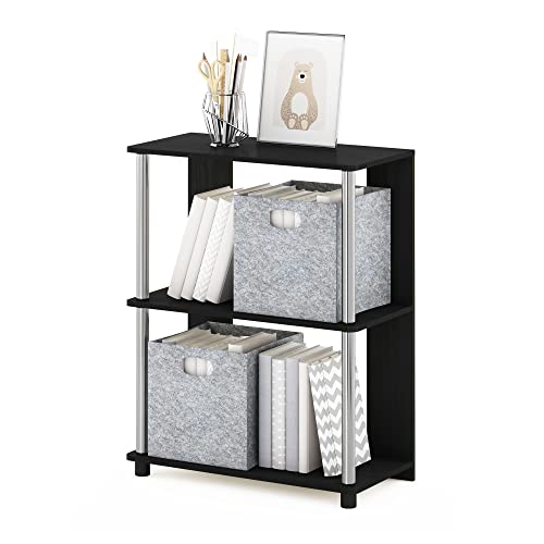 3-Tier Bookcase/Bookshelf/Display Rack w/ Stainless Steel Tubes