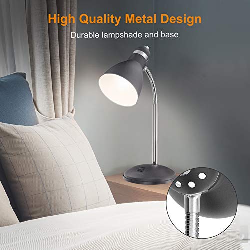 Eye Caring Metal Desk Lamp, Adjustable Goose Neck